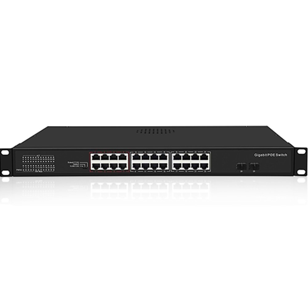 FREELINK (FRL-24GP2S-400) 24 PORT 10/100 /1000 POE 2x UPLINK GIGABİT 400W SWITCH 