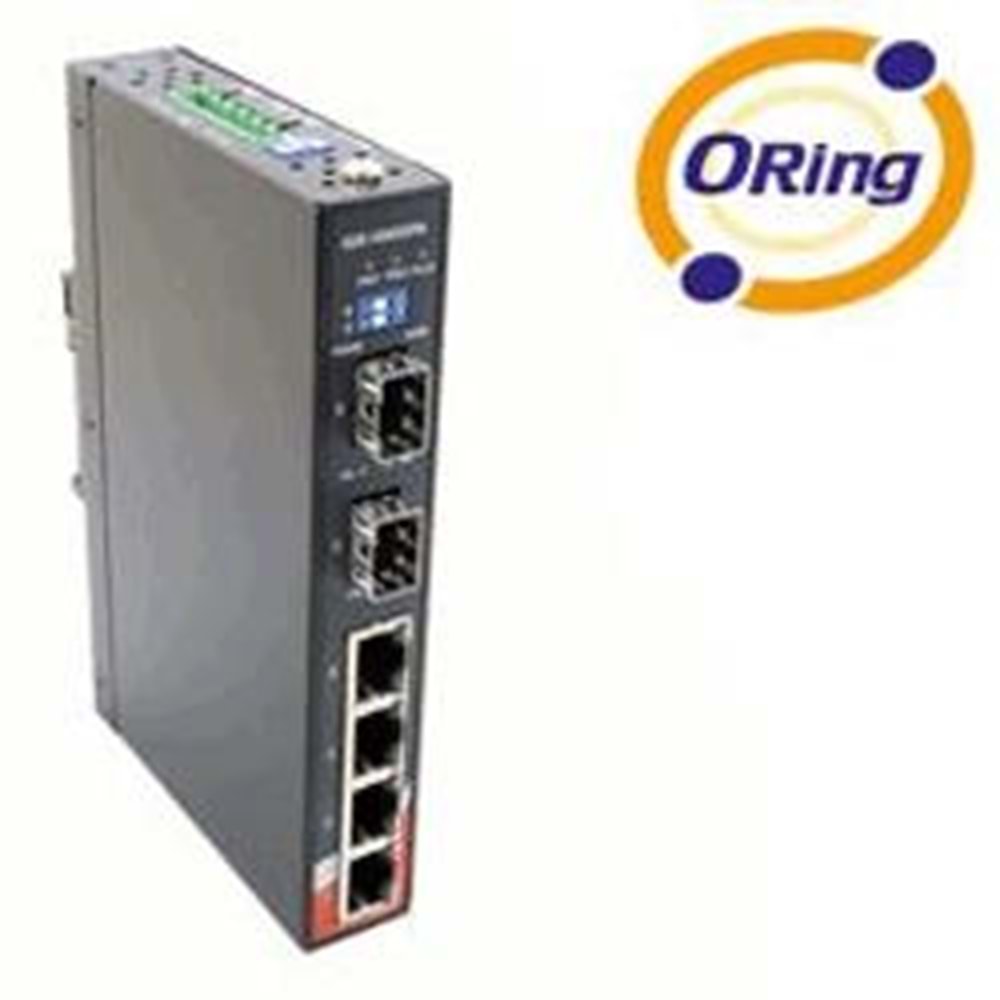 ORING (GS-1042GPA) 4 PORT 10/100/1000 GIGABIT+2 PORT SFP 100/1000FX SLIM TYPE SWITCH