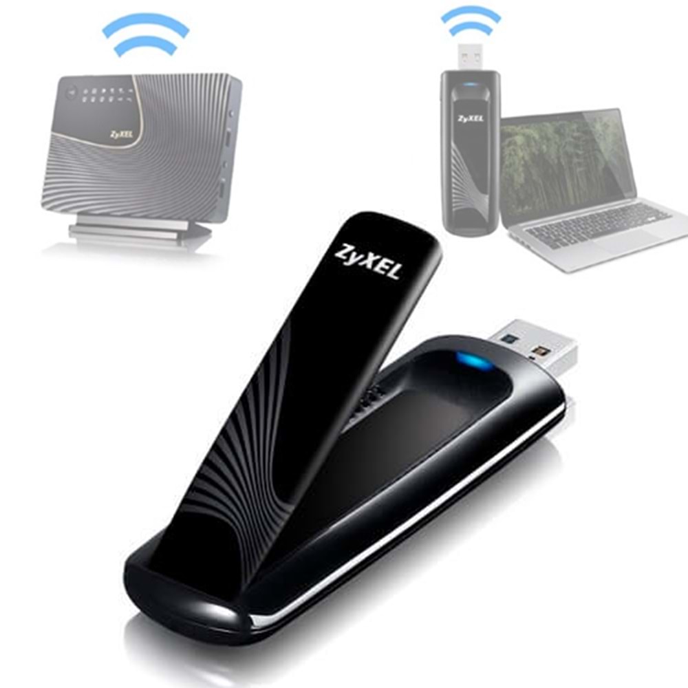 ZYXEL (NWD6605) AC 1200 Mbps DUAL BAND KABLOSUZ USB ADAPTÖR