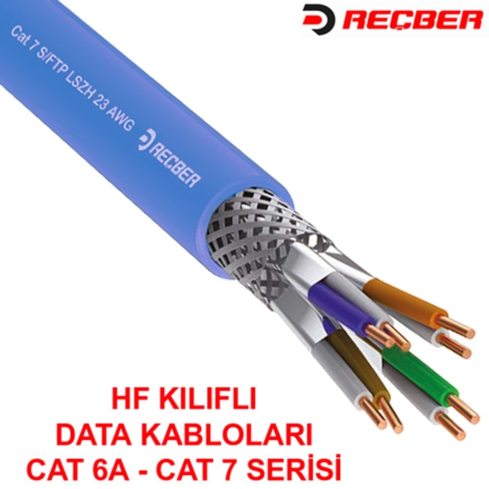 REÇBER (506046) SL500 U/F23 CAT6A U/FTP LSZH 23AWG MAVİ KABLO (500MT.)