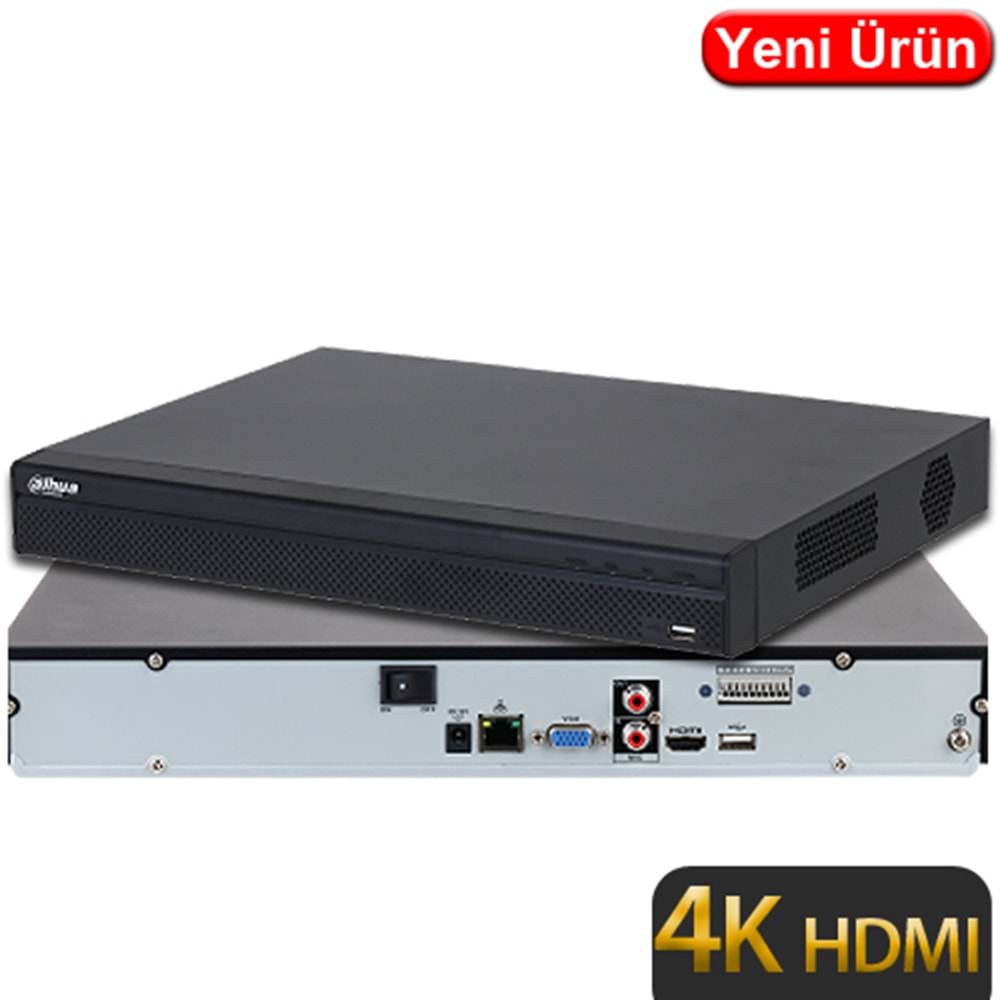 DAHUA (NVR4216-4KS3) 16 KANAL 4K 2x20TB 1xHDMI 1xVGA 2xUSB 1xRJ45 NVR KAYIT 