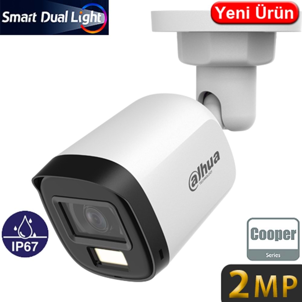 DAHUA (HAC-B1A21-U-IL) 2MP 3.6MM 4IN1 SMART DUAL LED FULL COLOR HDCVI BULLET KAM-30MT 