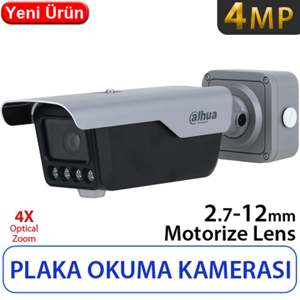 DAHUA (ITC413-PW4D-IZ1) 4MP 2.7-12MM 4X OPTİK ZOOM DAH.MİK. IP 67 PLAKA OKUMA KAMERASI 