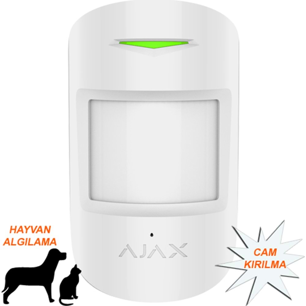 AJAX 95646 COMBIPROTECT KABLOSUZ PED PIR+CAMKIR DEDEKTÖR (BEYAZ)