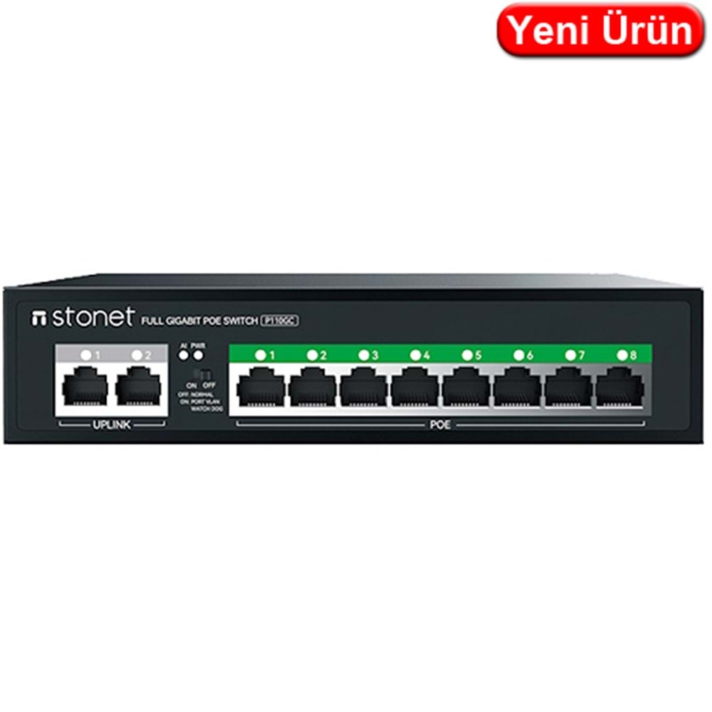 STONET (P110GC) 8 PORT POE 10/100/1000 2 PORT UPLINK 10/100/1000 120W POE SWITCH 