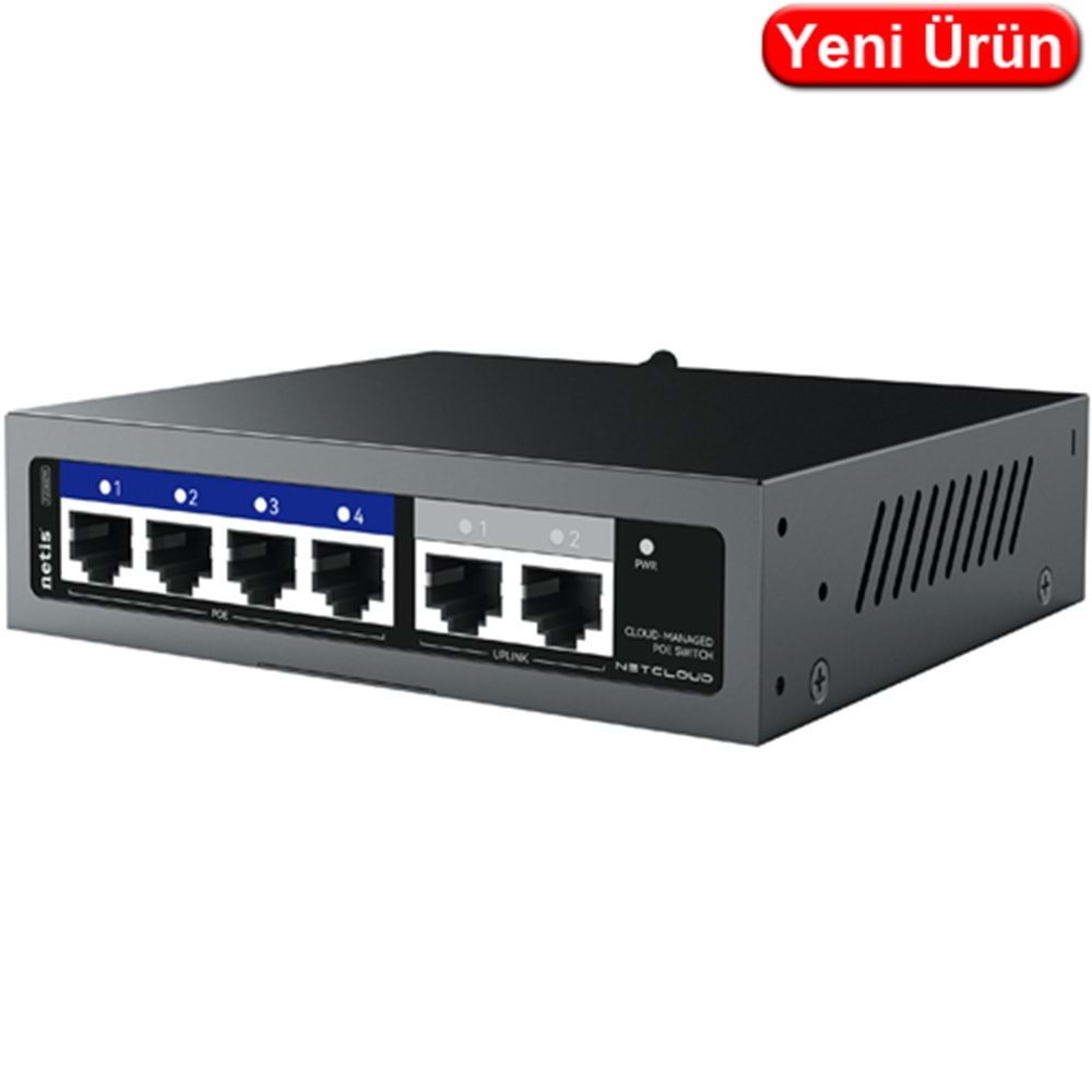 STONET (P206EM) 4 PORT POE 10/100 2 PORT UPLINK 10/100 60W CLOUD YÖNETİLEBİLİR POE SWITCH 
