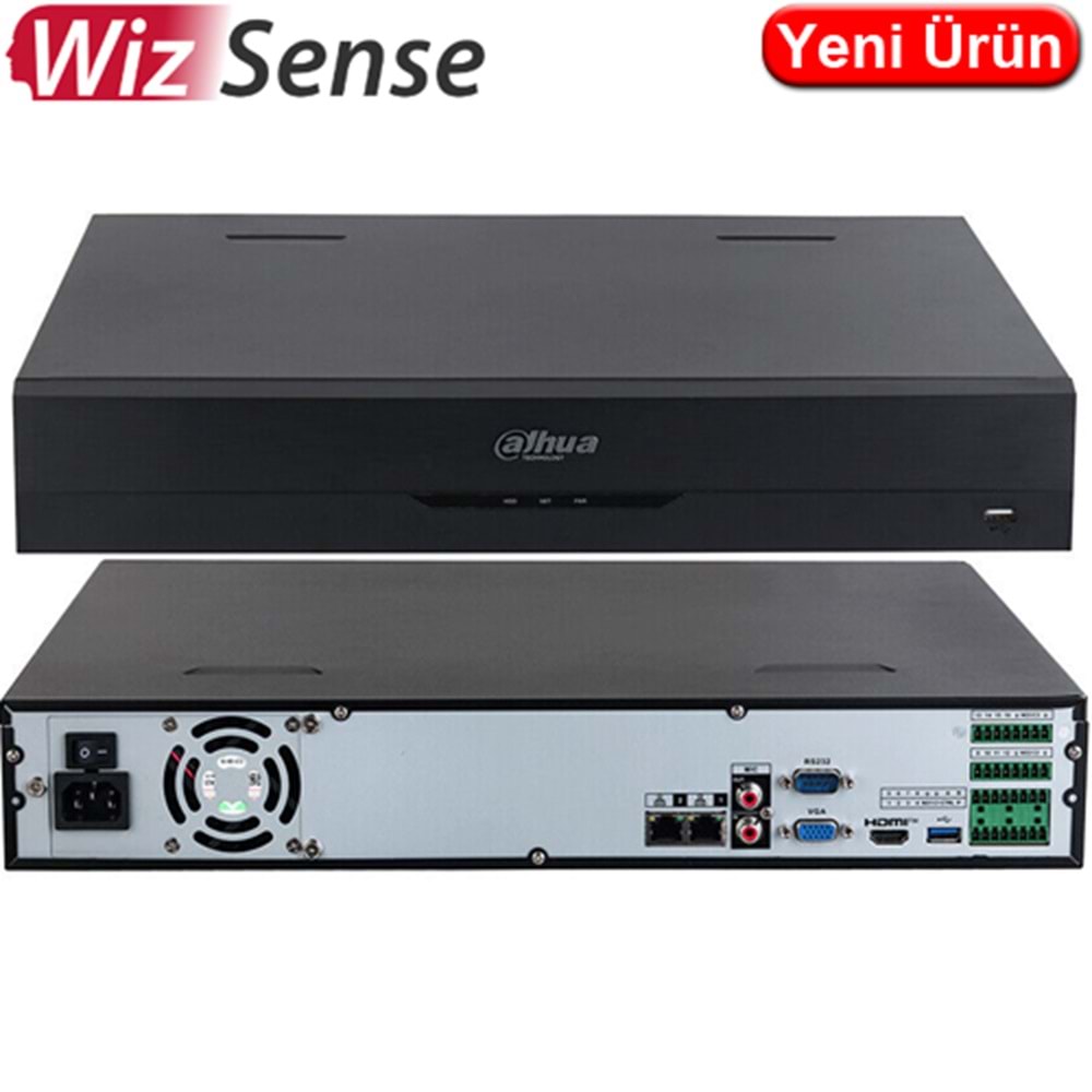 DAHUA (NVR4432-EI) 32 KANAL 4x16TB 16MP YE ÇÖZÜN. YAPAY ZEKA 1xHDMI 1xVGA 2xUSB 1xRJ45 NVR KAYIT 