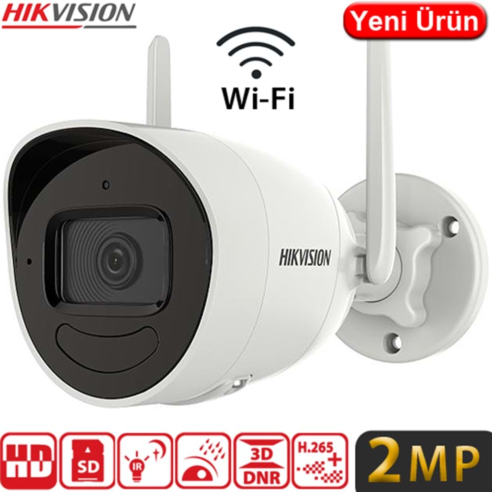 HIKVISION (DS-2CD2021G2-IDW) 2MP WİFİ 512GB SD DESTEKLİ IP66 BULLET KAMERA