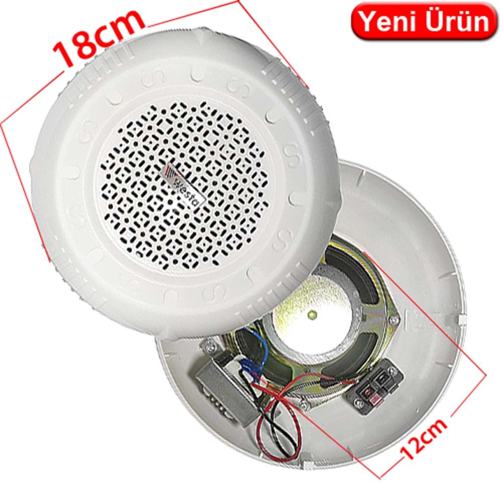 WESTA (WS-1119T) 13CM 110V TRAFOLU BEYAZ TAVAN TİP SIVA ÜSTÜ HOPARLÖR