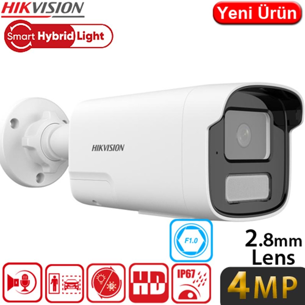 HIKVISION (DS-2CD1T47G2-LIUF/SL) 4MP 2,8mm AAKILLI ÇİFT IŞIK ÇİFT YÖNLÜ KONUŞMA BULLET COLORVU KAMER
