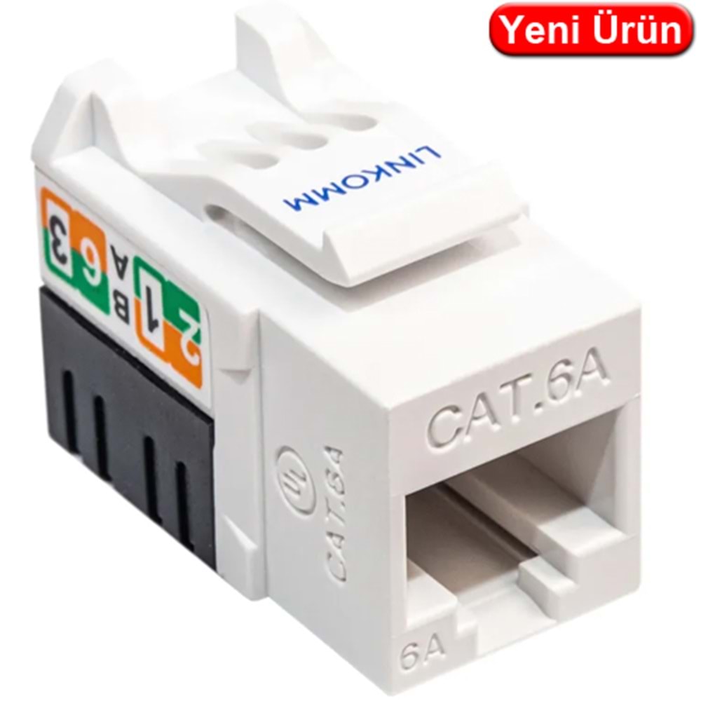 LINKOMM (34915) CAT6A 50U 90 DERECE KEYSTONE JACK (BEYAZ)