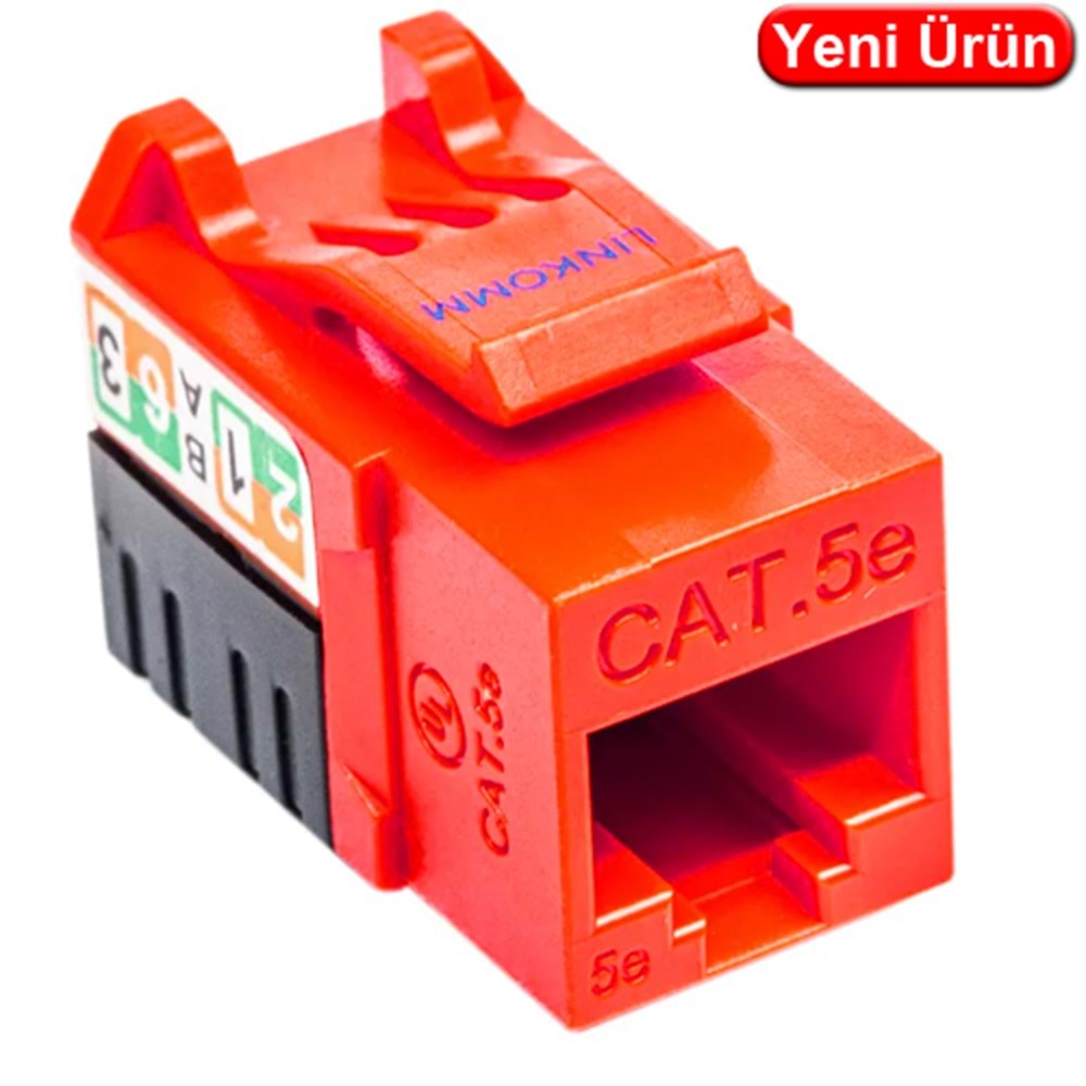 LINKOMM (34916) CAT6A 50U 90 DERECE KEYSTONE JACK (KIRMIZI)