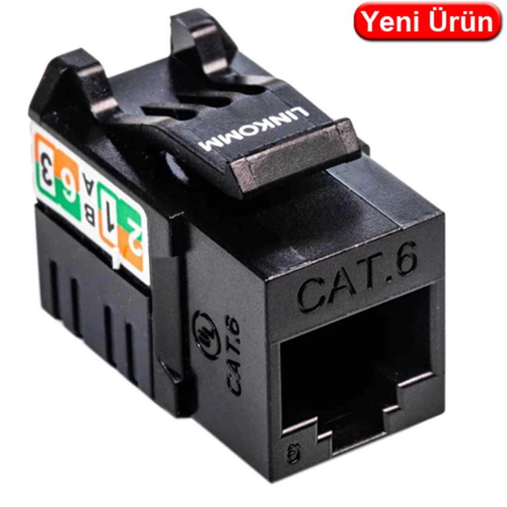 LINKOMM (34920) CAT6A 50U 90 DERECE KEYSTONE JACK (SİYAH)