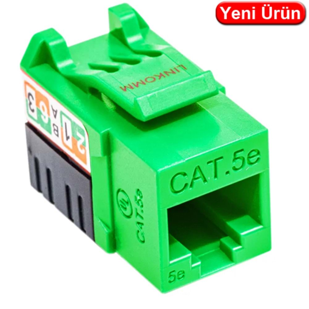 LINKOMM (34922) CAT6A 50U 90 DERECE KEYSTONE JACK (YEŞİL)