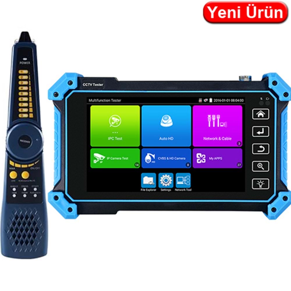 IPC (NVC-IPC5100C-PLUS) IP/HD-TVI/CVI/AHD/ 5.4 INC 1920x1152 POE TEST CİHAZI+KABLO BULUCU