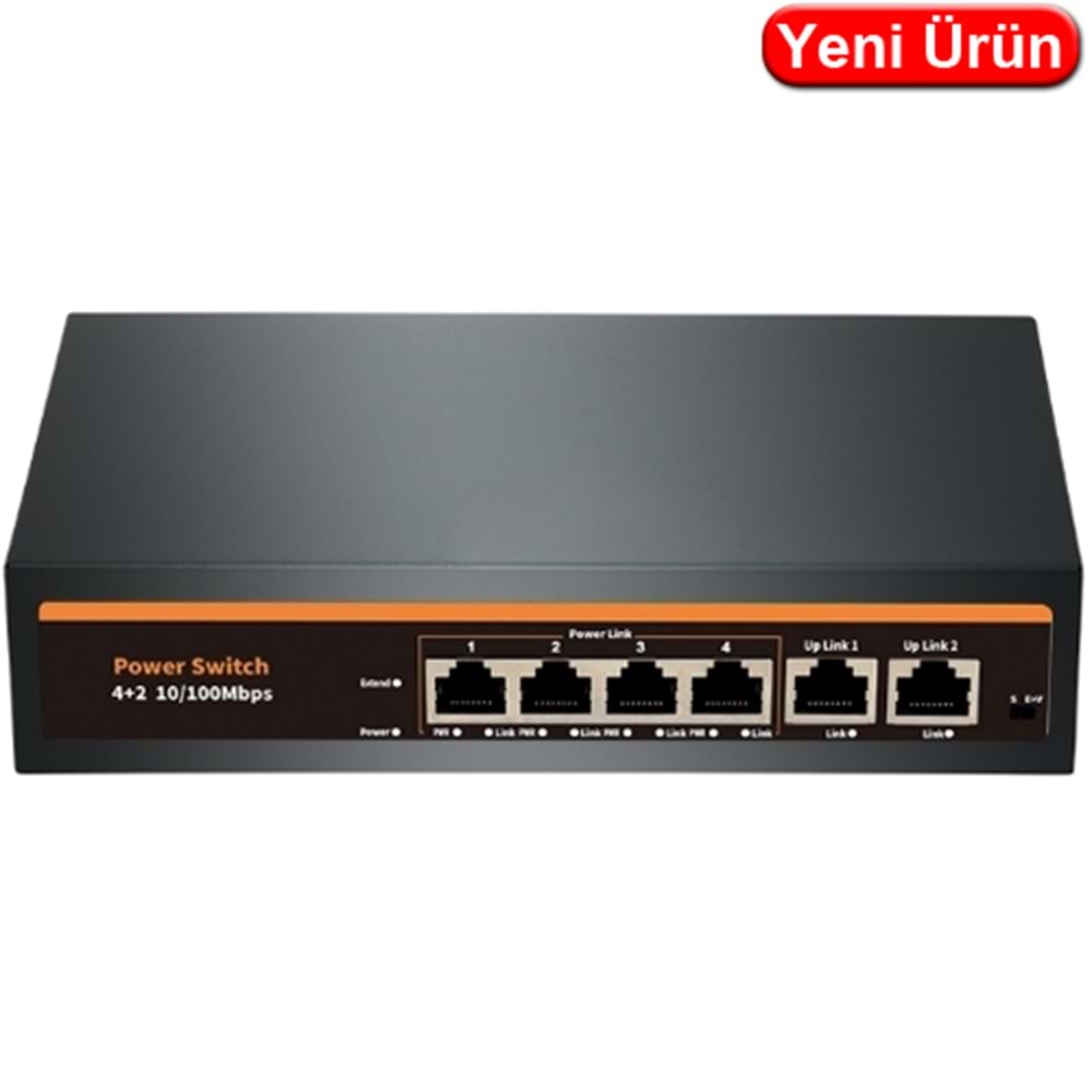 NOVACOM (NVC-INTSF0420FB2L) 24V 4+2 PORT POE 10/100 SWICH