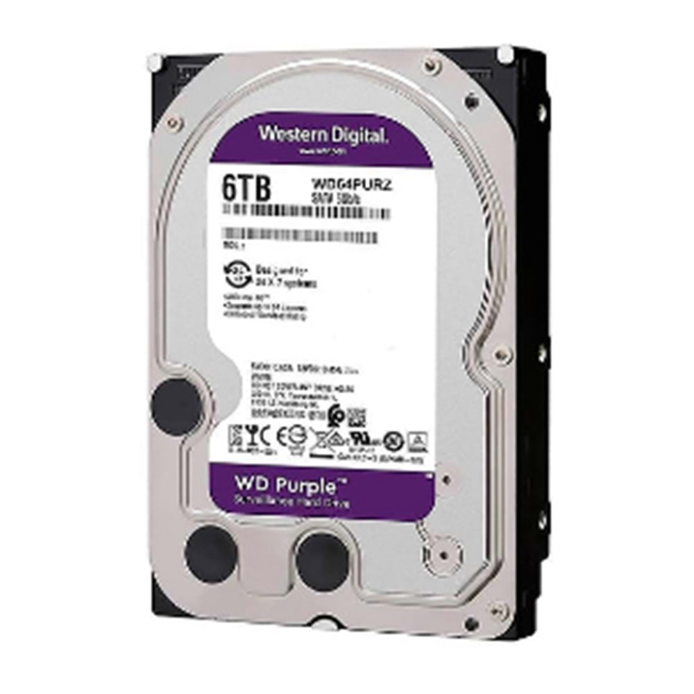 WESTERN DIGITAL PURPLE (WD64PURZ) 6TB 3.5 INC 256MB INTELLIPOWER 7/24 GÜVENLİK HARDDISK