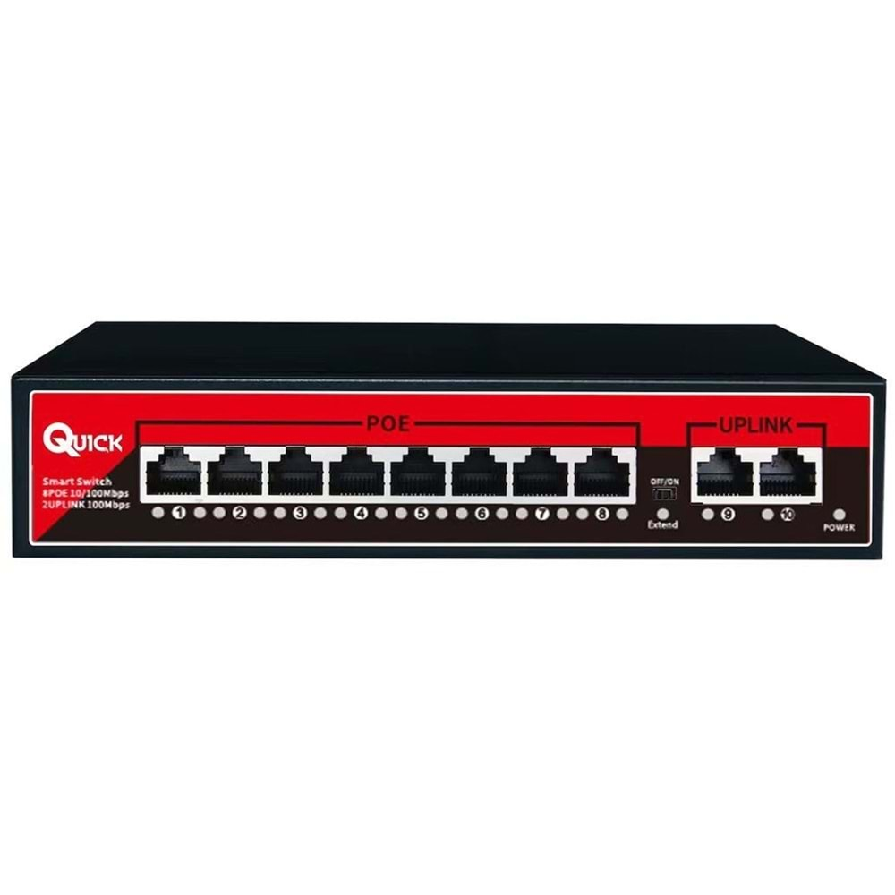 QUICK (Q8P2U) 8 PORT POE 10/100 +2x10/100 120W SWİTCH