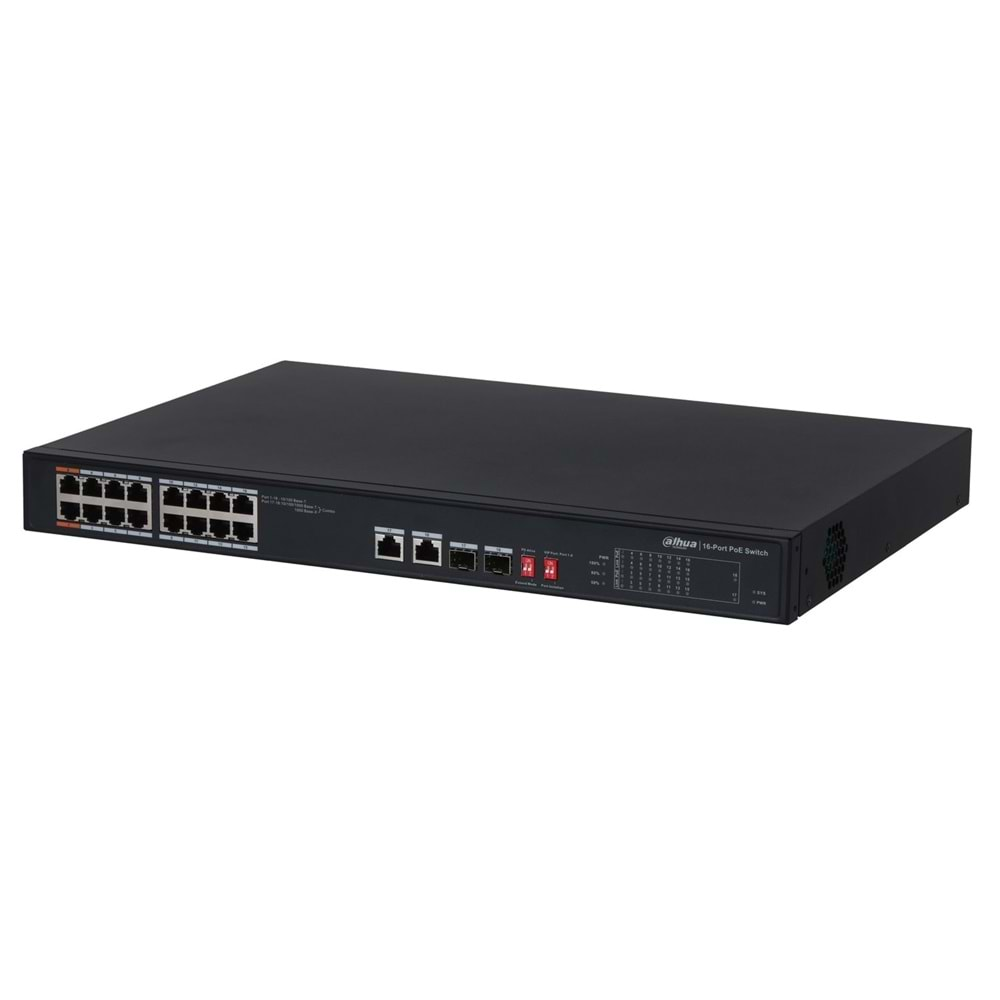 DAHUA PFS3218-16ET-135 16 PORT 10/100 POE 2+2xSFP COMBO SWİTCH -135W