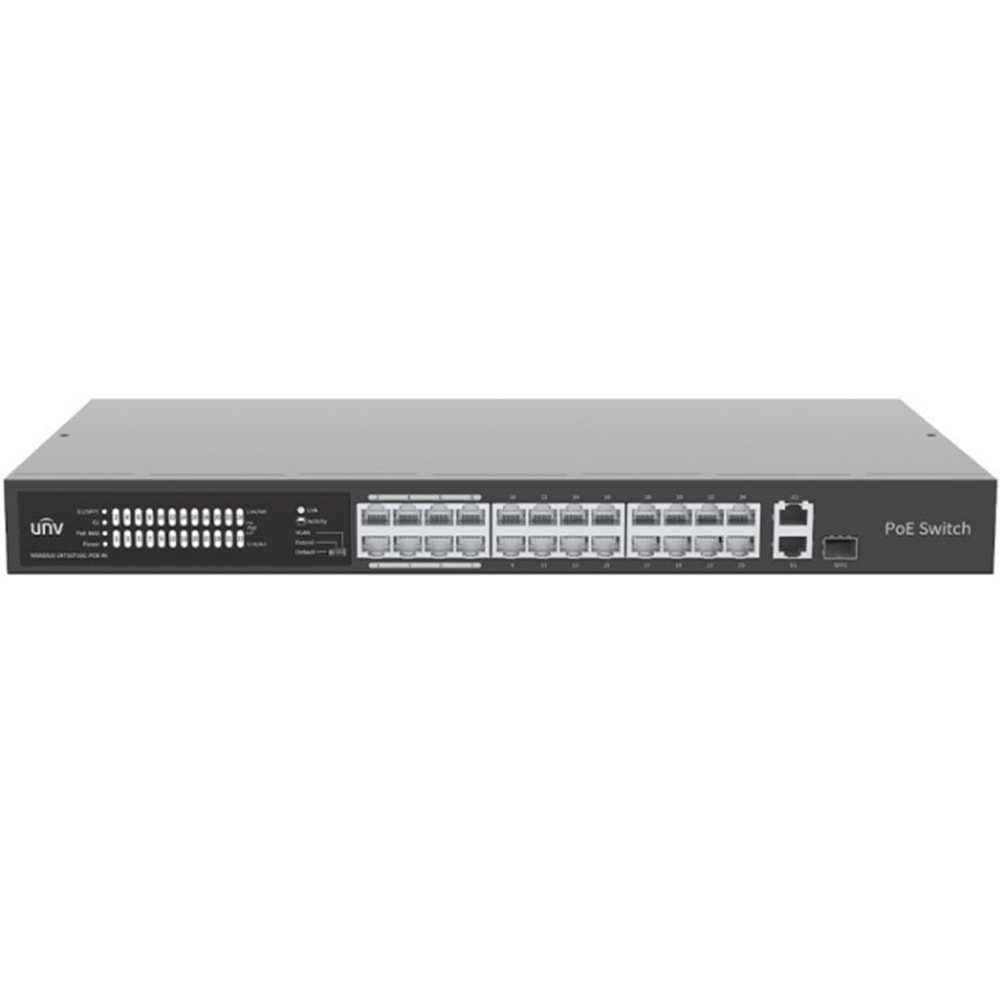 Uniview NSW2020-24T1GT1GC-POE-IN24 Port 10/100 PoE + 1x10/100/1000 Ethernet+ 1xCombo 370W PoE Yönetilemez Switch