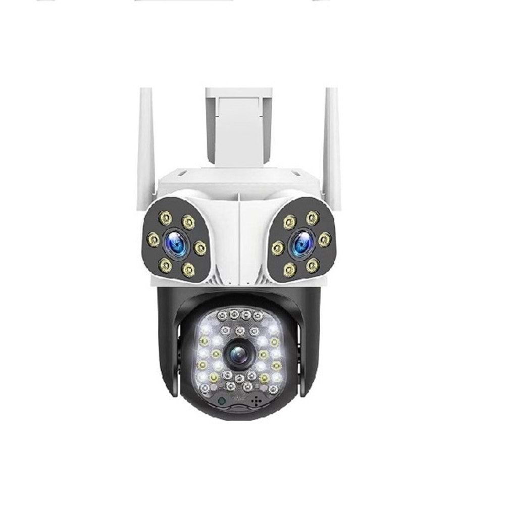 INOX-13IPC WİFİLİ 3+3 MP ÇÖZÜNÜRLÜK 3 LENSLİ DIŞ ORTAM SİRENLİ IP KAMERA