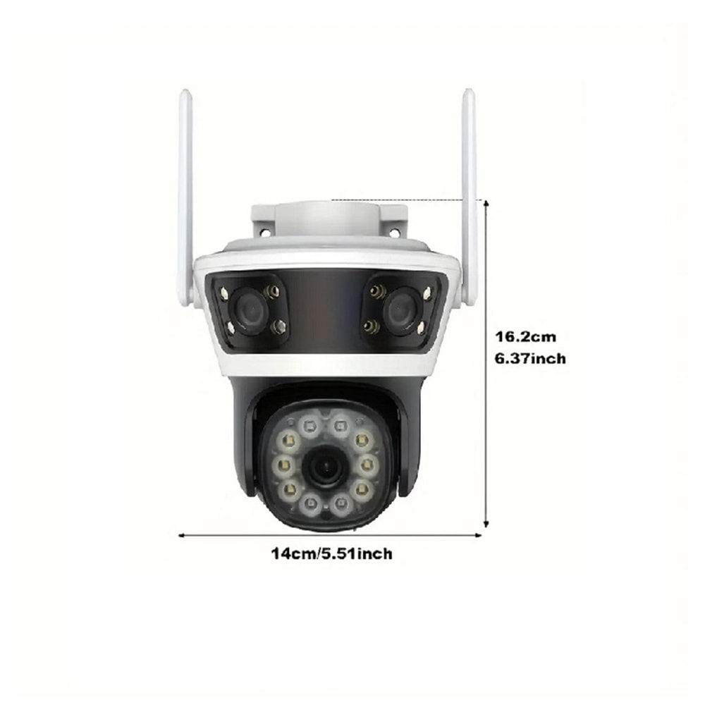 INOX-19 3+3 MP ÇÖZÜNÜRLÜK 3 LENSLİ DIŞ ORTAM SİRENLİ IP KAMERA