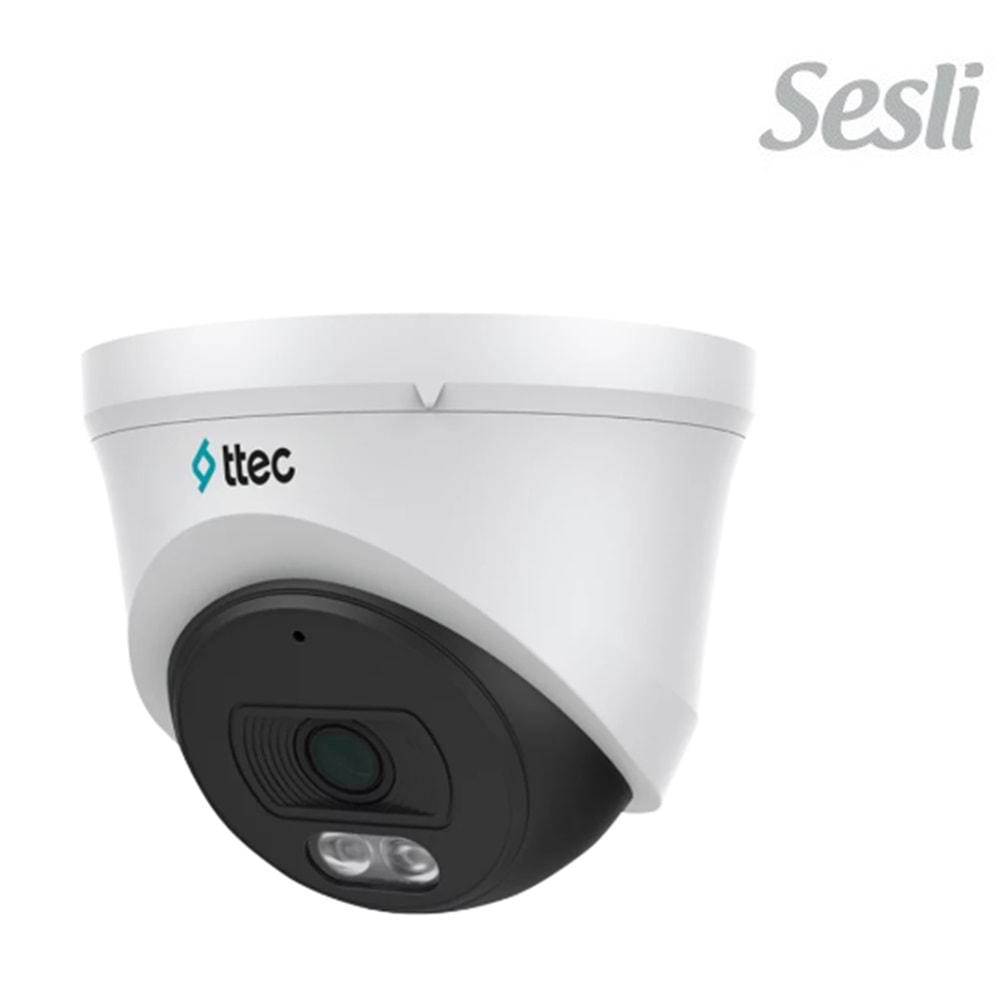 TTECH IPDP-2330M 2 MP DAHİLİ SESLİ 2.8 MM LENSLİ IP DOME KAMERA SD KART DESTEKLİ ULTRA H.265+