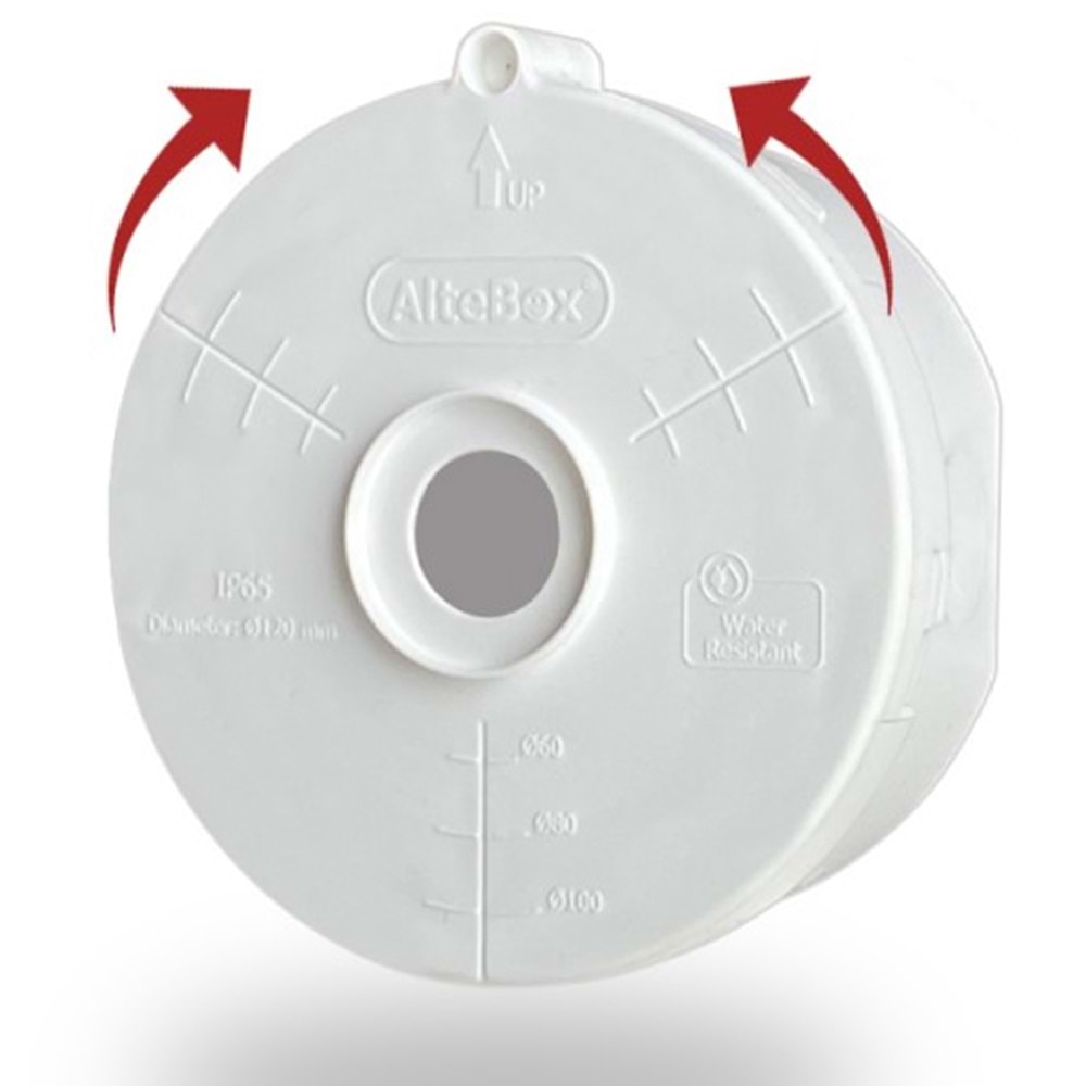 ALTEBOX CLİKC (AB-7006B) YUVARLAK DOME VE BULLET KAMERA MONTAJ BUATI YALITIMSIZ BEYAZ CAP 10CM