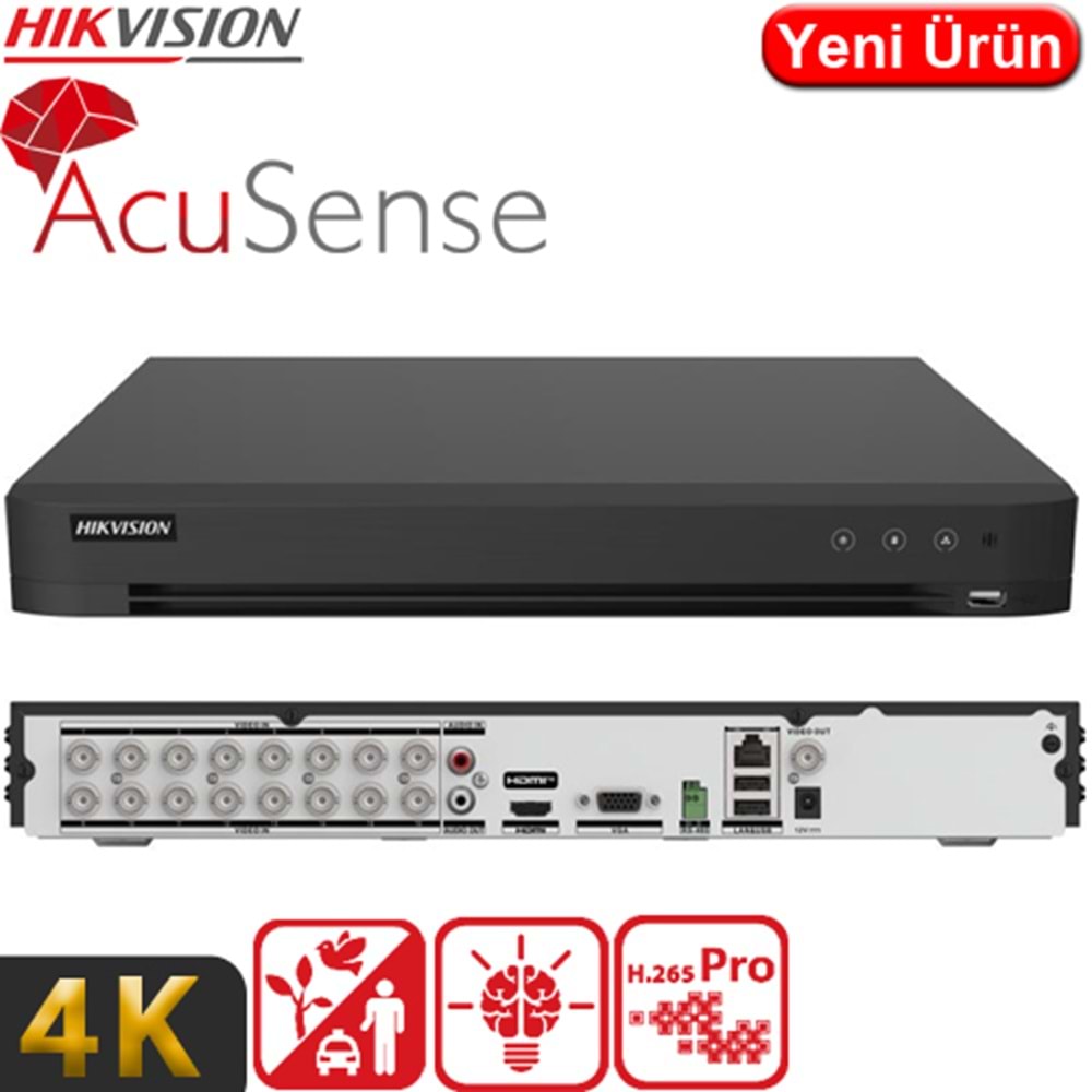 HIKVISION (İDS-7216HQHI-M2/XT) 16 KANAL 2xSES 1xHDMI 1xVGA 2x10TB 8xIP HD-TVI HIBRIT AKILLI KAYIT H2