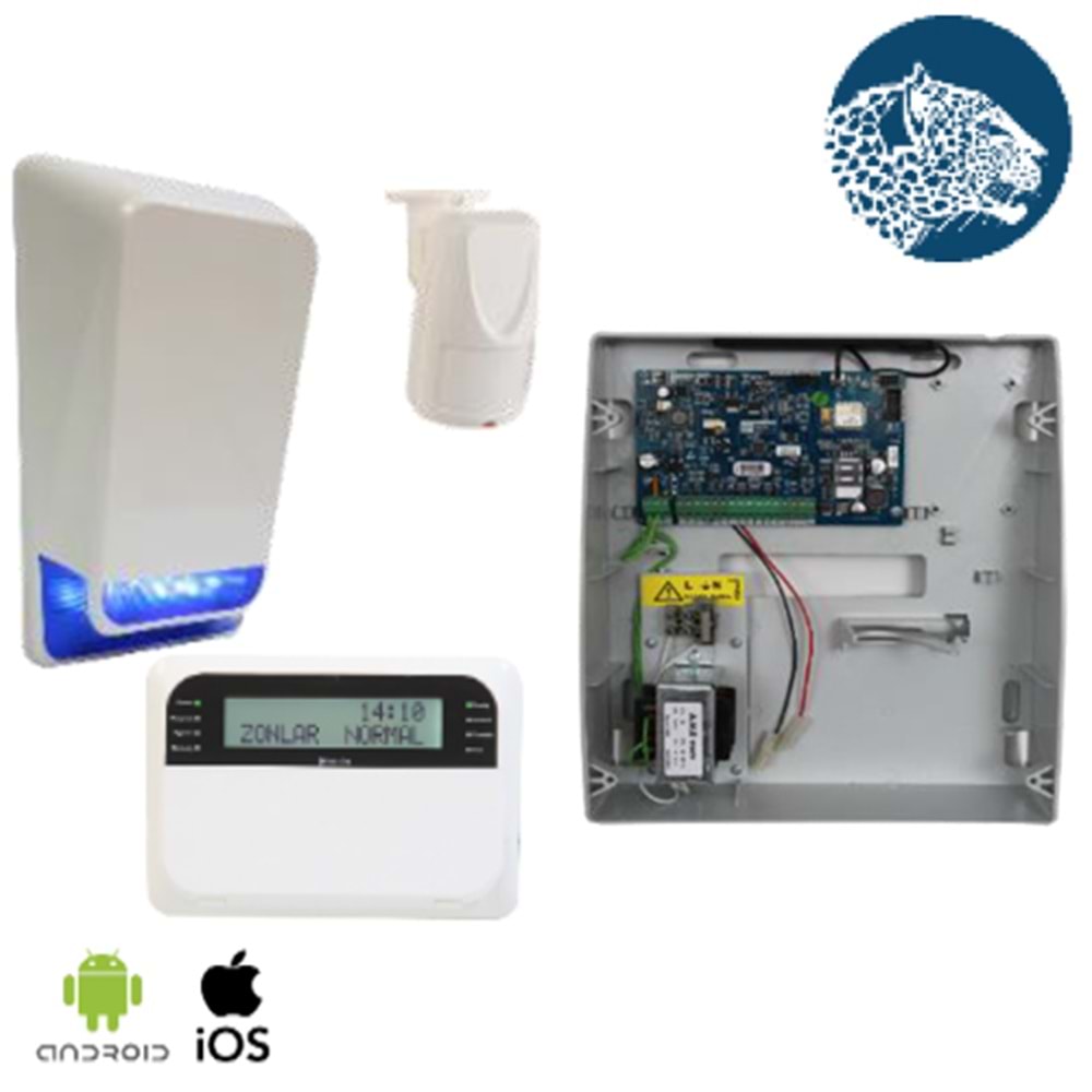 TEKNİM (TSP-5324LCD) LCD GSM/GPRS Lİ PARS SERİSİ KABLOLU ALARM SETİ (AKÜ HARİÇ)
