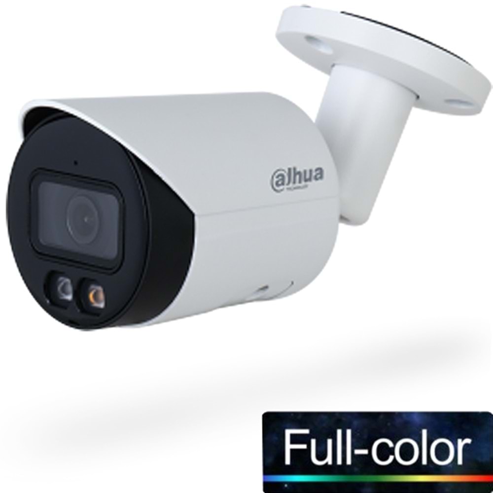 DAHUA (IPC-HFW2449S-S-IL) 1/2.8 4MP 3.6MM SDKART IP67 POE DAHİLİ MİK.FULL COLOR BULLET-30MT
