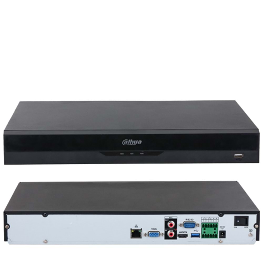 OUTLET DAHUA (NVR5216-EI) 16 KANAL H265 2x10TB 1xHDMI 1xVGA 2xUSB RS232 RS485 RJ45 NVR KAYIT CİHAZI 