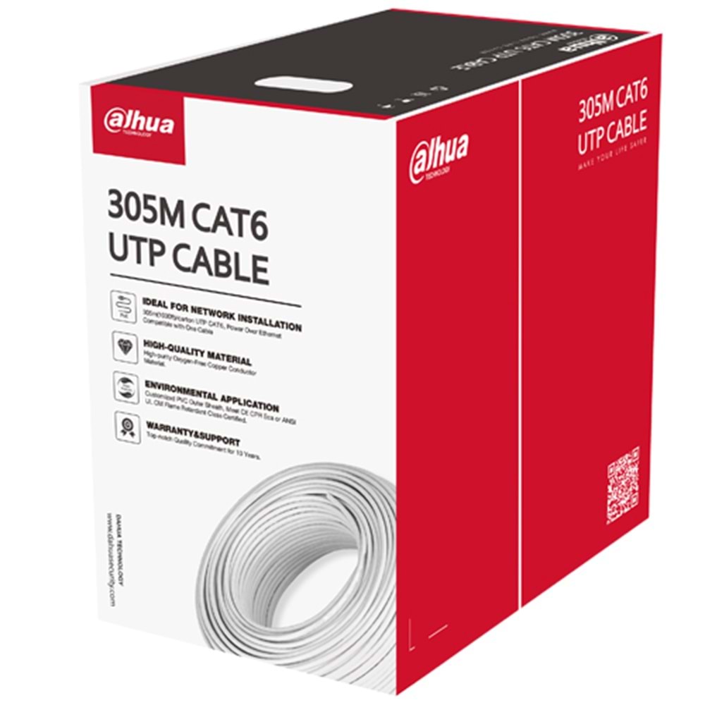 DAHUA (PFM923I-6UN-C) CAT6 UTP LSZH BAKIR KABLO (305MT.)