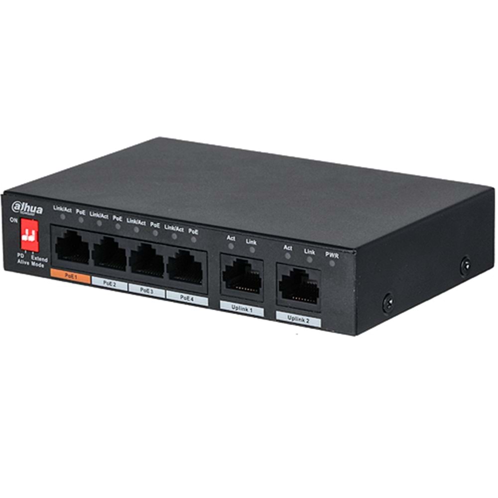 OUTLET DAHUA (PFS3006-4ET-60) 6 PORT 10/100 60W POE YÖNETILEMEZ SWITCH
