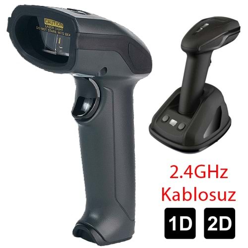 PERKON TIGER (CS96-2D-RF-USB) KAREKOD (2D) USB IMAGER KABLOSUZ 2.4GHZ 200mt. BARKOD OKUYUCU 