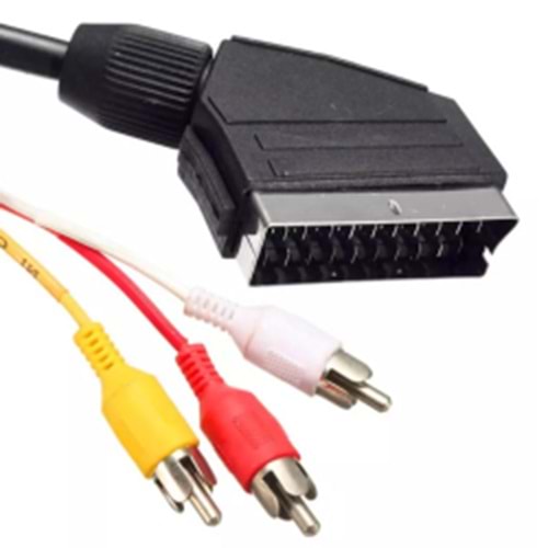 TEKNOGREEN (TKS-920) SCART TO 3X RCA 1.2MT KABLO