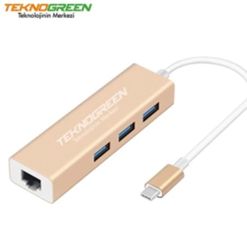 TEKNOGREEN (TKU-445) MACBOOK TYPE C ETHERNET ÇEVİRİCİ 
