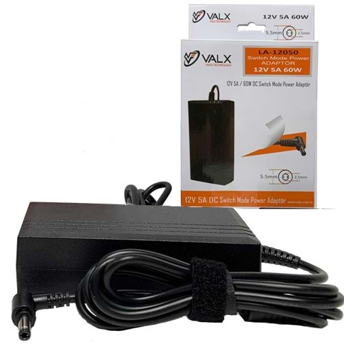 VALX (LA-12050) 12V 5A 60W SWITCH MODE SMPS ADAPTÖR (5.5*2.5MM) 