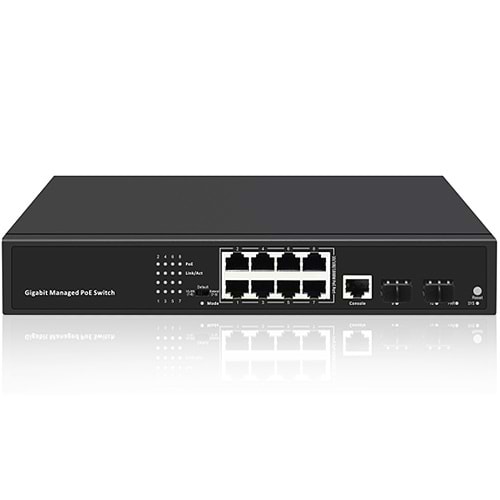 FREELINK (FRL-8MP2S1C-120) 8 PORT 10/100/1000 POE 2xUPLINK 1000M L2 YÖNETİLEBİLİR 120W POE SWİTCH 