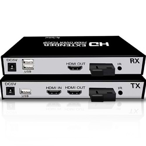 EUROLİNK (EL-HUX20-FIBER) HDMI+USB+KVM FIBER EXTENDER 20KM (1920x1080P) 