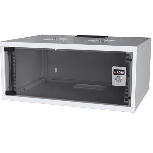 AGER (SH04U5140B1-CBAA-B6-D1) 4U SOHO W=510 D=400mm DEMONTE DUVAR TİP BEYAZ KABİN