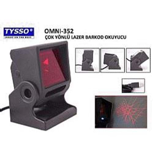 TYSSO (OMNI-352) MASA TİPİ ÇOK YÖNLÜ LAZER USB BARKOD OKUYUCU 