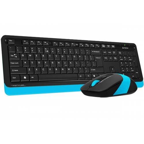 A4 TECH (FG1010) 2.4Ghz Q USB MULTİMEDYA KABLOSUZ KLAVYE+ MOUSE-SET MAVİ 