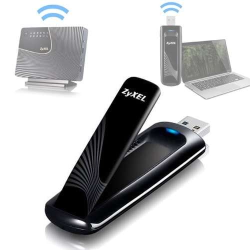 ZYXEL (NWD6605) AC 1200 Mbps DUAL BAND KABLOSUZ USB ADAPTÖR
