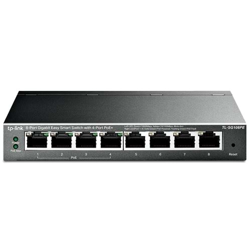 TP-LINK (TL-SG108PE) 8 PORT EASY SMART 4x POE 10/100/1000 SWITCH-55W 