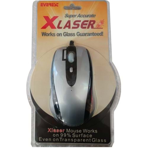 EVEREST (X-968) XLAZER 3D 6B/1T 2X USB KABLOLU OPTICAL SİYAH MOUSE