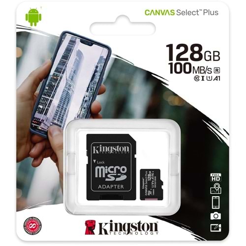 KINGSTON (SDCS2/128GB) 128GB MICRO SD CLASS-10 HAFIZA KARTI 