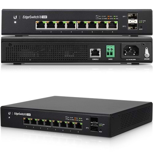 UBNT (ES-8-150W) 8 PORT GIGABIT POE 24V-48V 2 PORT SFP SWITCH -YÖNETİLEBİLİR 