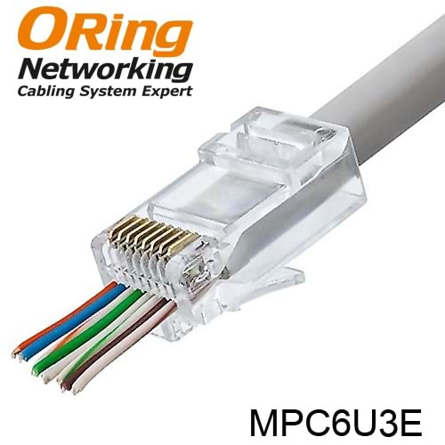 ORING (MPC6U3EZ) RJ45 (8P/8C) CAT6 UTP EASY SNAP IN MODÜLER PLUG 3U (PAKET 100 ADET) 