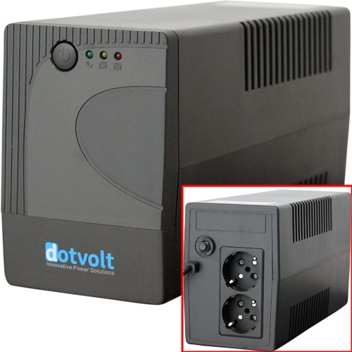 DOTVOLT (VOLT-LN-650VA) 650VA LED AUTO RESTART LINEINTERACTIVE GÜÇ KAYNAĞI UPS (1x12V 7AH 5-15 DAK.)